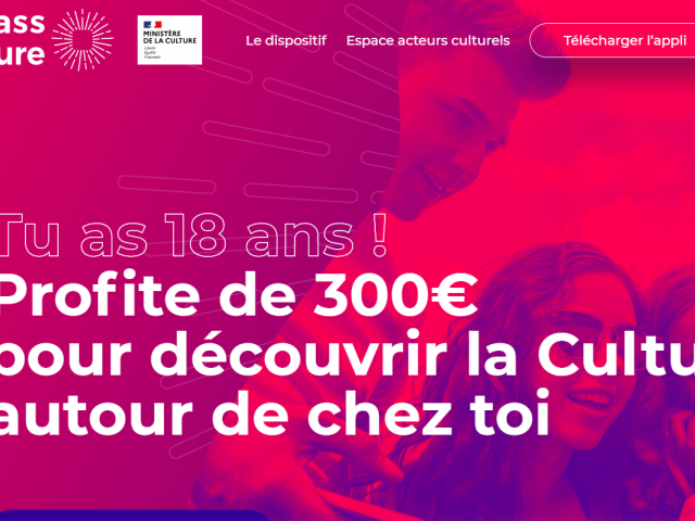 Vignette extraite de la page d'accueil du site web pass Culture
