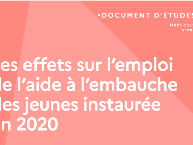 Couverture étude Dares AEJ
